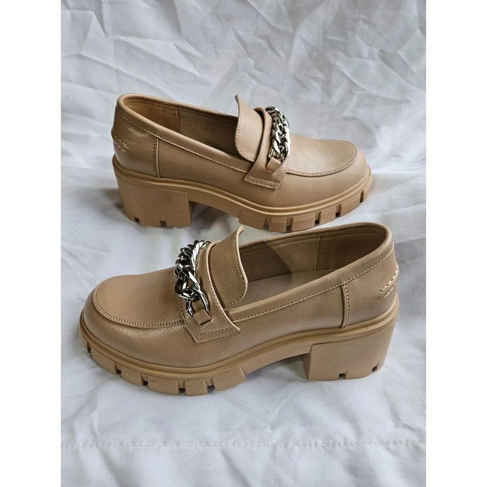 Athlefit Chunky Platform Loafers Stylish Slip‎ On 2-1/2